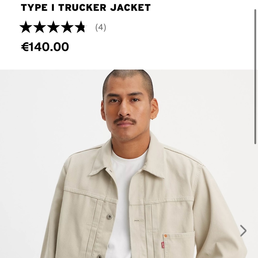 Levi's Premium Type 1 Trucker Jacket | US Men S | Beige | Cinch Back